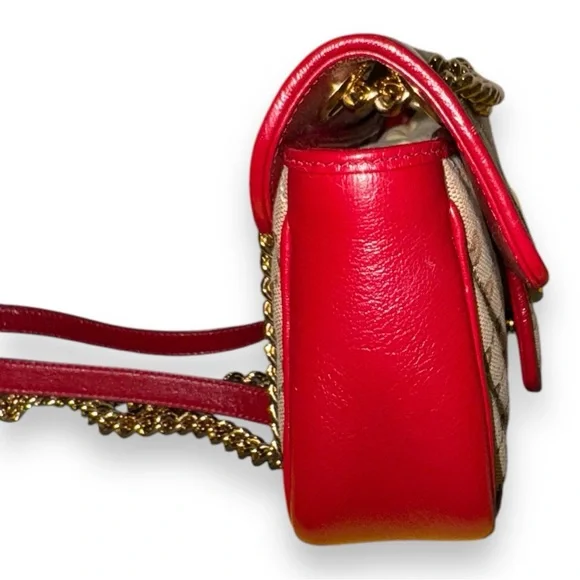 Authentic GUCCI GG Canvas Marmont Flap crossbody convertible bag